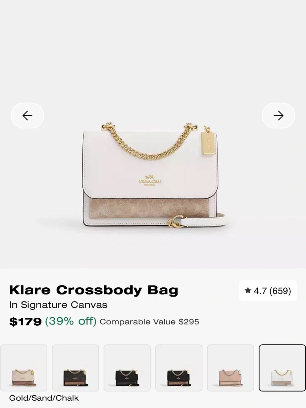 Coach crossbody cream